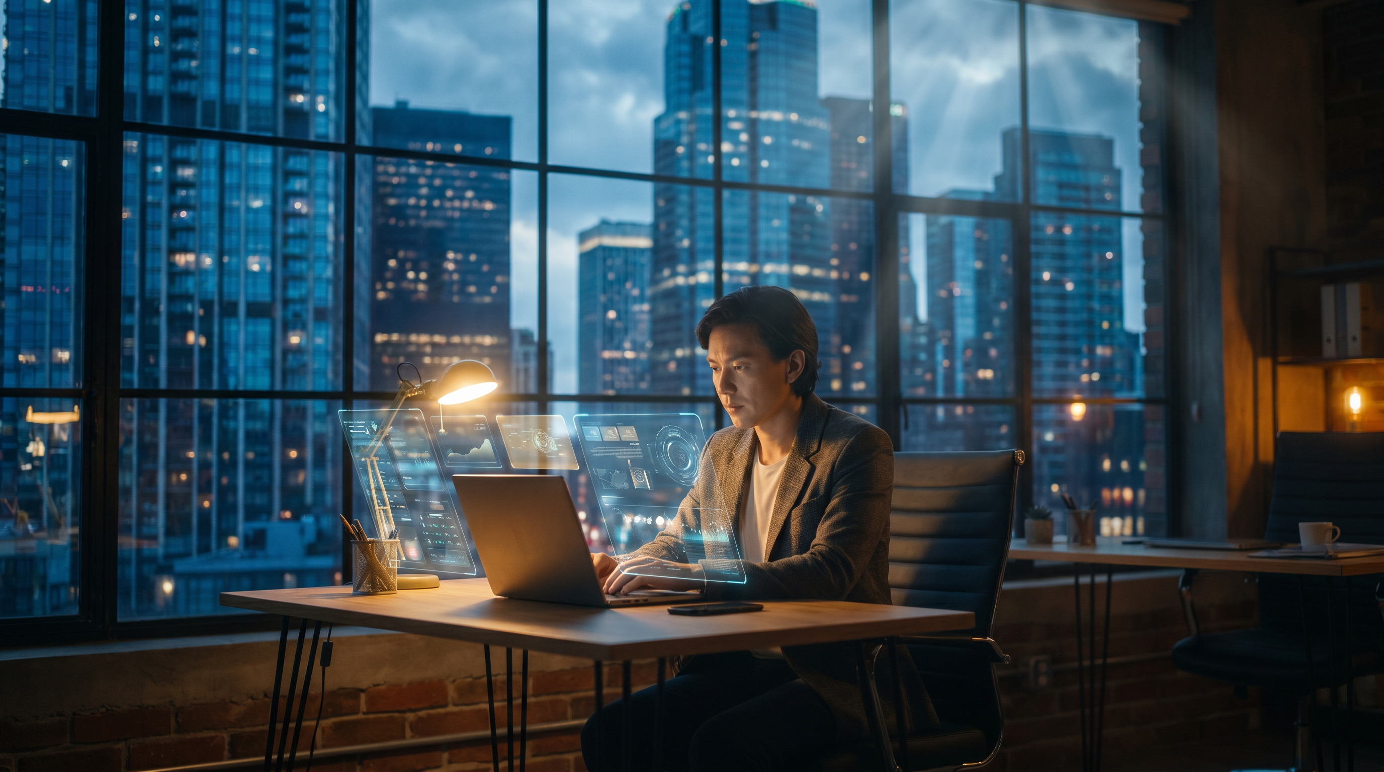 Small business entrepreneur using agentic AI co-pilots to compete with enterprise giants
